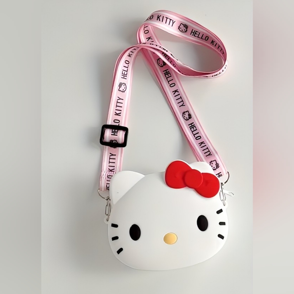 Hello Kitty Pink Crossbody Bag - Cute 3D Design (13cm x 3.5cm)